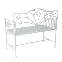 Outsunny Panchina Biposto da Giardino Stile Romantico Ferro 113.5 x 50 x 93.5cm Bianco