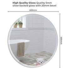 Specchio da bagno da parete rotondo moderno elegante con bordo levigato, 60 cm x 60 cm