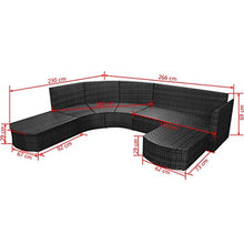 FAMIROSA Set Divani da Giardino 5 pz con Cuscini in Polyrattan Nero-2848