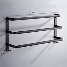 Cxcdxd - Porta asciugamani autoadesivo, a 3 livelli, in alluminio, 60 cm, per cucina, bagno, WC