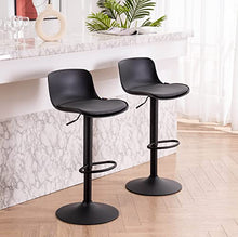 YOUNIKE Sgabelli da Bar con Altezza Regolabile e Rotazione a 360°, Design Moderno ergonomico e aerodinamico per bancone Bar, Cucina e casa, Set da 2, Nero