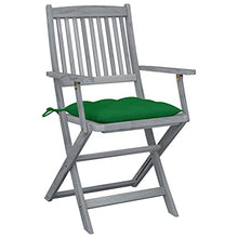 vidaXL Sedie da Giardino Pieghevoli 4pz con Cuscini in Massello Acacia