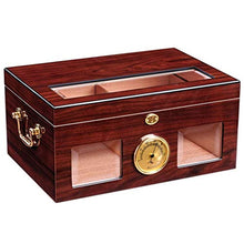 ZYING Cigar Humidor a Mano in Legno Cigar Box Desktop Humidor con igrometro e umidificatore, Cedar divisore detiene Il 100 sigari