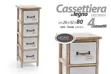 GICOS IMPORT EXPORT SRL Mobile cassettiera in legno marrone 4 cassetti decoro HOME 26 * 32 * 80 cm shabby chic EDT-793448