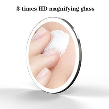 Makeup mirror Specchio per Il Trucco con ingrandimento Intelligente, adsorbimento per Specchio da Bagno, Specchio di Bellezza da Tavolo Portatile con Luce a LED per Ragazze