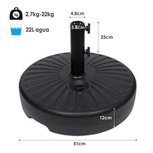 N/S Arcoiris 200116 - Base in plastica per ombrellone da 22 kg, riempita con sabbia e acqua, per esterni, cortile, patio, ombrello, supporto per ombrellone adatto per aste (1 unità)
