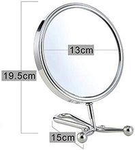 LBWARMB Trucco Specchio con luci Doppia Mano Sided Held specchio-1X e 5X ingrandimento palmare Trucco dello Specchio con Manico Regolabile Pieghevole, Portatile, Trasparente & Round (6"