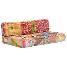 vidaXL Pouf per Divani Pallet per Sedile e Schienale Cuscino Arredo Casa Interni Esterni con Imbottitura Multicolore in Tessuto Patchwork in Cotone
