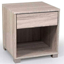 BAKAJI Comodino Camera da Letto Mobiletto con Cassetto e Ripiano Libreria Design Moderno in Legno MDF Colore Rovere Mobile Arredo Casa Dimensioni: 40 x 36 x 44 cm