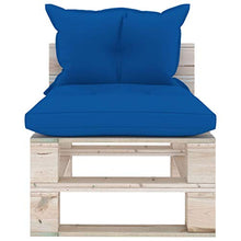 FAMIROSA Divano Centrale da Giardino Pallet con Cuscini in Legno di Pino-6079