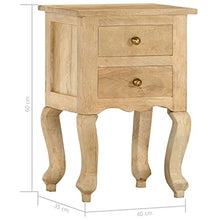 vidaXL Comodino 40x35x60 cm in Legno Massello di Mango