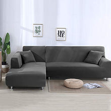 seebesteu Copridivano con Penisola Chaise Longe Elasticizzato per Divano a Forma di L (Grigio, 3 Posti+3 Posti)