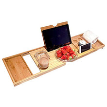 DZSF Vasca da Bagno di bambù allungabile vaschetta per Vasca da Bagno con Vasca da Bagno con Vasca da Bagno con Tablet da Tablet da Tablet per Vino