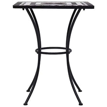 FAMIROSA Set Bistrò 3 pz con Mosaico in Ceramica Nero e Bianco
