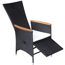 SKM Set da Pranzo da Giardino 7 pz in Polyrattan e Acacia Nero (70.5kg)