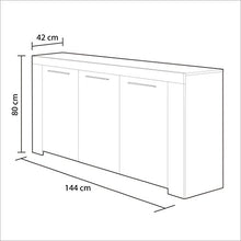 Habitdesign Corinto B05 Buffet, Legno ingegnerizzato, 144 x 42 x 80 cm