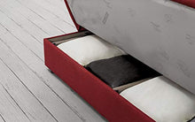 Dafnedesign.Com - Divano Letto 3 posti - Colore: Rosso - Versione: 3 posti - e Similpelle - Letto Una Piazza e Mezzo - cm. 225 x 87 x 92h