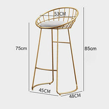 Olz Sgabello da Bar con Schienale, Retro Creativa Pagina Morbida Flanella sede Sgabello e Metallo Leg Bar Sedia, Ferro battuto Bar Cafe seggiolone,C White + Black,75cm