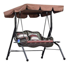 DGHJK Altalena da Portico con Supporto per mobili Esterni Sedia a Dondolo Doppia Altalena, mobili in Rattan Impermeabile con Cuscino Sedia da Giardino