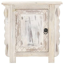 vidaXL Comodino Bianco 50x30x50 cm in Legno Massello di Mango