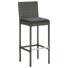 FAMIROSA Sgabelli da Bar con Cuscini 2 pz Grigi in Polyrattan-3436