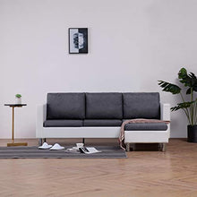 Tidyard Divano a 3 Posti con Cuscini in Similpelle,Poltrona Relax Poltrona Moderna,Design Confortevole Bianco
