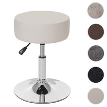 Mendler Sgabello Regolabile HWC-C22 Ecopelle Ø 35cm Avorio