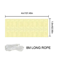 HLJS Tenda parasole per balcone rettangolare, traspirante, antistrappo, con corde di fissaggio, protezione dai raggi UV, per giardino, balcone, terrazza (4 x 1,6 m)