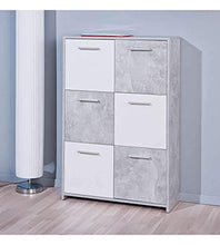 Inter Link Cemen Buffet 6 Ante E 2 Cassetti, nobilitato, Bianco/Grigio, 77 x 30 x 115 cm