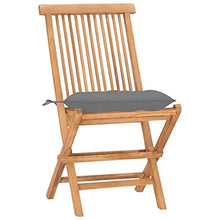 vidaXL Set da Pranzo Giardino Pieghevole 3 pz Cuscino Massello di Teak