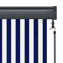 vidaXL - Tenda avvolgibile per esterni, 80 x 250 cm, colore: blu e bianco