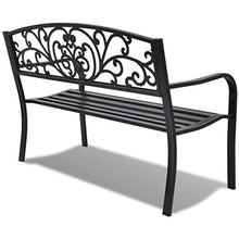 E E-NICES Panchina da Giardino 127 cm in Ghisa Nera