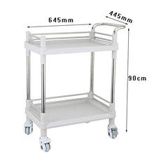 Carrello portaoggetti Grande, Ruota per trattamenti Spa per Capelli, Trattamento Parrucchiere Auto Medica Bianco 2 Strati 64,5 × 44,5 × 90 cmZHFZD