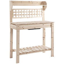 Banco da Lavoro per Giardinaggio 100x45x140 cm in Legno Naturale
