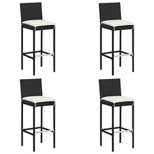 SKM Set da Bar da Giardino 5 pz con Cuscini in Polyrattan Nero (36.6kg)