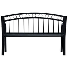 E E-NICES Panchina da Giardino 125 cm Nera in Acciaio
