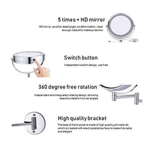 LHQ-HQ - Specchio da trucco a LED, specchio da bagno, con luci, a LED, con luce e specchio telescopico pieghevole da bagno, lente d'ingrandimento