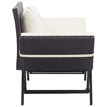 Tidyard Panchina da Giardino con Cuscini 176 cm Nera in Polyrattan, Panchina da Giardino, Panchina da Esterno