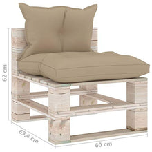 FAMIROSA Divano Centrale da Giardino Pallet con Cuscini in Legno di Pino-6072
