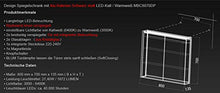Lux-Aqua MBC8070DP Armadietto da Bagno, Alluminio, Nero/Specchio, 800x700x135mm