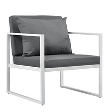 casa.pro] 2 x Poltrona da Giardino - 70 x 60 x 60 cm - Mobile da Giardino in Un Set di 2 - Grigio/Bianco