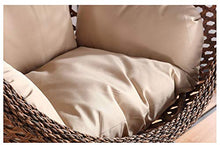 DFGH Egg Chair Altalena sospesa con Set di Supporto in Acciaio, Vimini in Resina, Design a Cesto, Uso Esterno, Include Cuscino Cachi e poggiatesta - Marrone