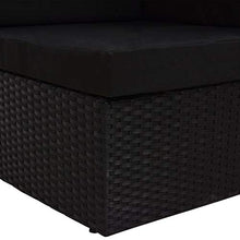 Divano-divano modulare in polyrattan nero