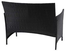Mendler Serie Halden per l'esterno Divano Sofa 2 posti polyrattan Antracite con Cuscino Arancione
