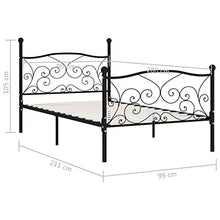 SKM Giroletto con Doghe Nero in Metallo 90x200 cm (16kg)