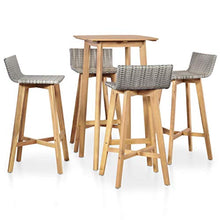 FAMIROSA Set da Pranzo da Giardino 5 pz in Legno Massello di Acacia-4221
