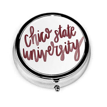 Chico State University - Contenitore rotondo per pillole, 3 scomparti, in metallo, per medicina e vitamine, per viaggi all'aperto