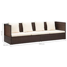 Tidyard Lettino Prendisole da Giardino Cuscini in Polyrattan per Giardino Terrazzo Balcone,Lettino da Sole,Lettino da Esterno,200 x 60 x 58 cm,Marrone