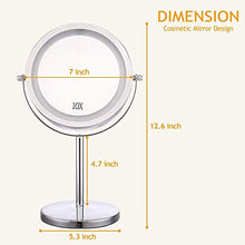 ZMIN Specchio per Il Trucco, 7Inch ingrandimento Specchio con Double Sided Luce 1X / 10X LED Specchio da rasatura Funzionamento a Batteria