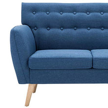 Tidyard Divano a 3 Posti in Stoffa Imbottito,Divani da Soggiorno Moderna,172x70x82cm Blu